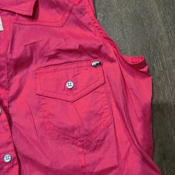 *NWT* Buffalo David Bitton Pink Trixia Collared Tank - Picture 3 of 5